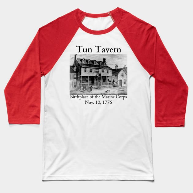 Tun Tavern Baseball T-Shirt by American Revolution Podcast